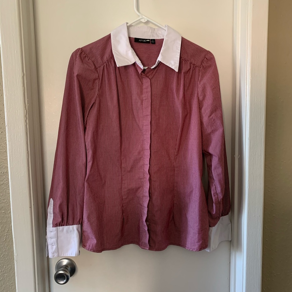 Apt. 9 Red & White striped button down
